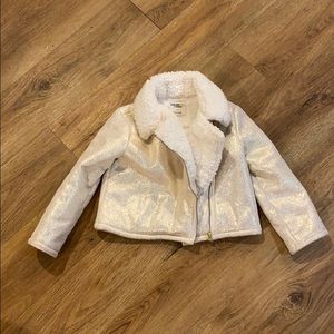 Genuine champagne gold fur lined jacket